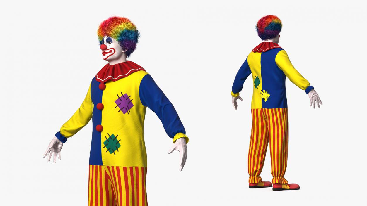 Adult Clown Suit Rigged Fur 3D