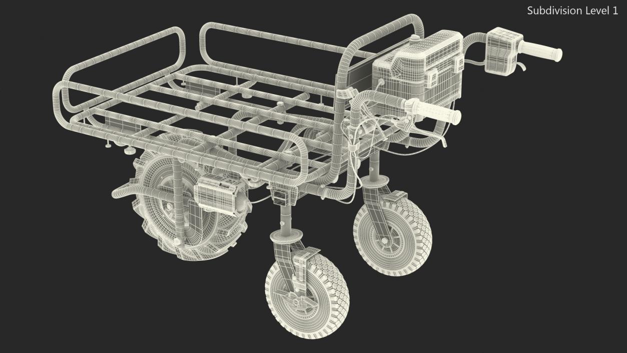 3D Battery Powered Wheelbarrow with Pipe Frame model