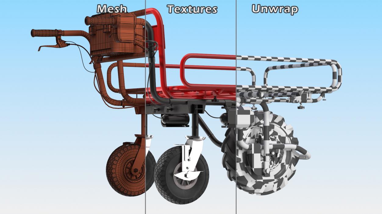 3D Battery Powered Wheelbarrow with Pipe Frame model