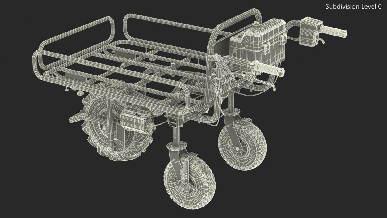 3D Battery Powered Wheelbarrow with Pipe Frame model