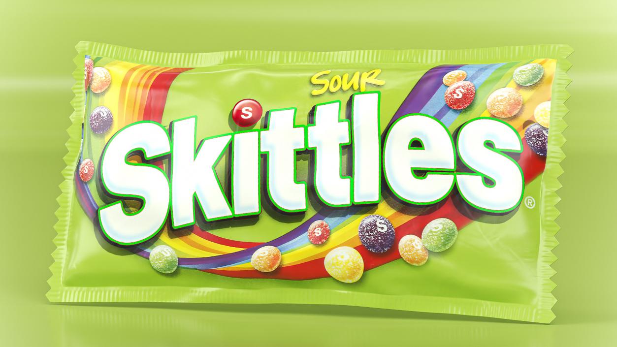 3D Skittles Sour Package