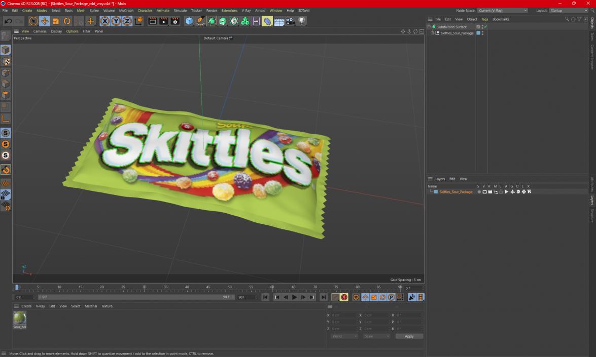 3D Skittles Sour Package