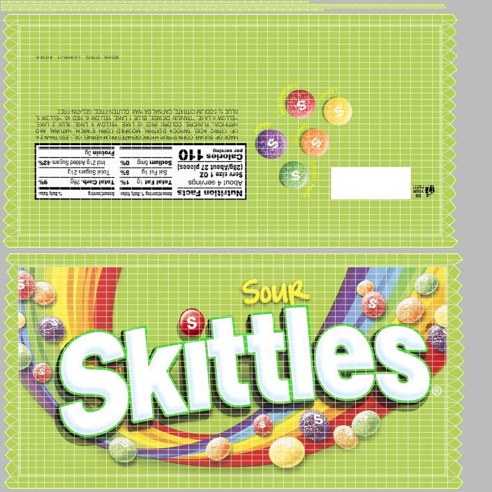 3D Skittles Sour Package