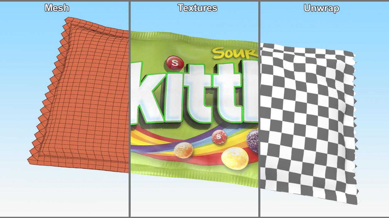 3D Skittles Sour Package