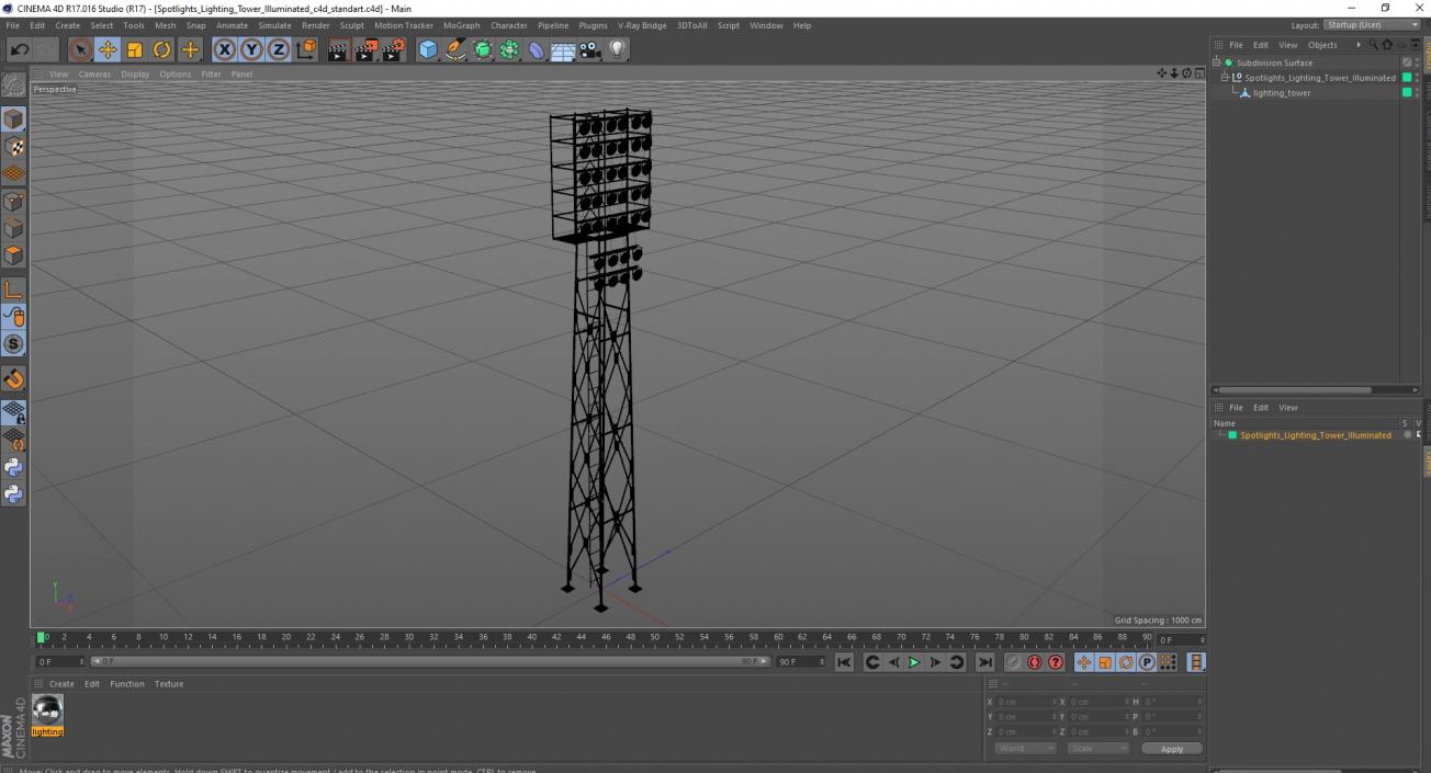 Spotlights Lighting Tower Illuminated 3D