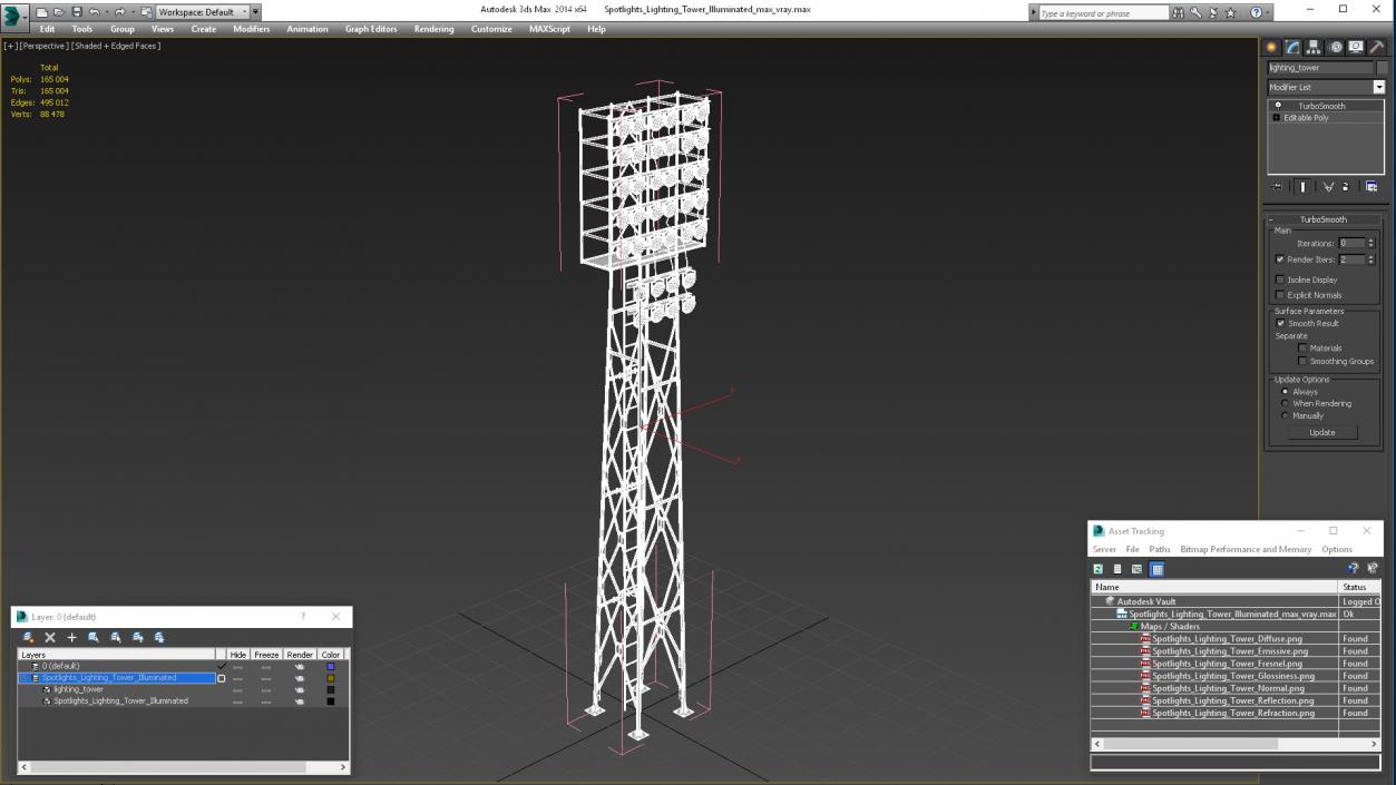 Spotlights Lighting Tower Illuminated 3D