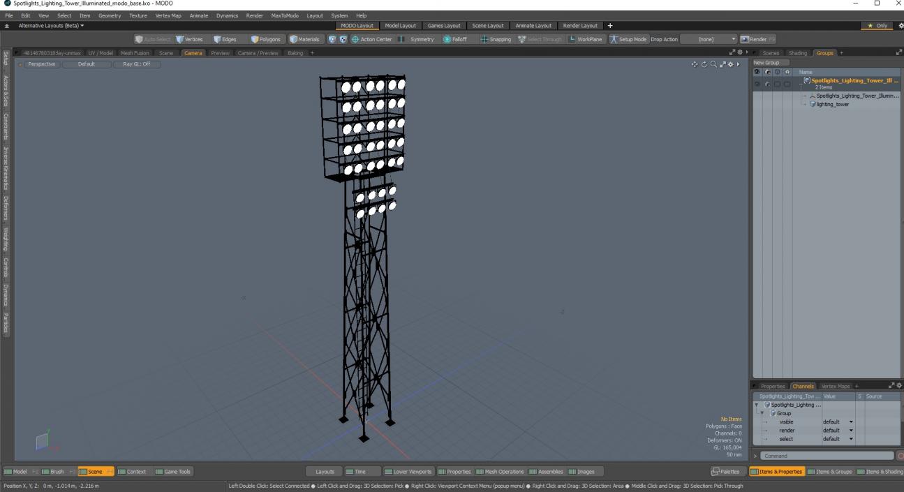 Spotlights Lighting Tower Illuminated 3D