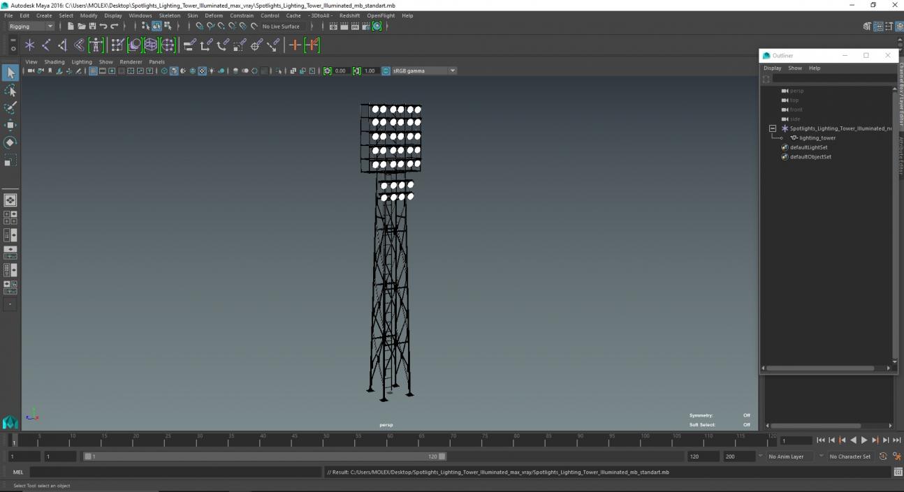 Spotlights Lighting Tower Illuminated 3D