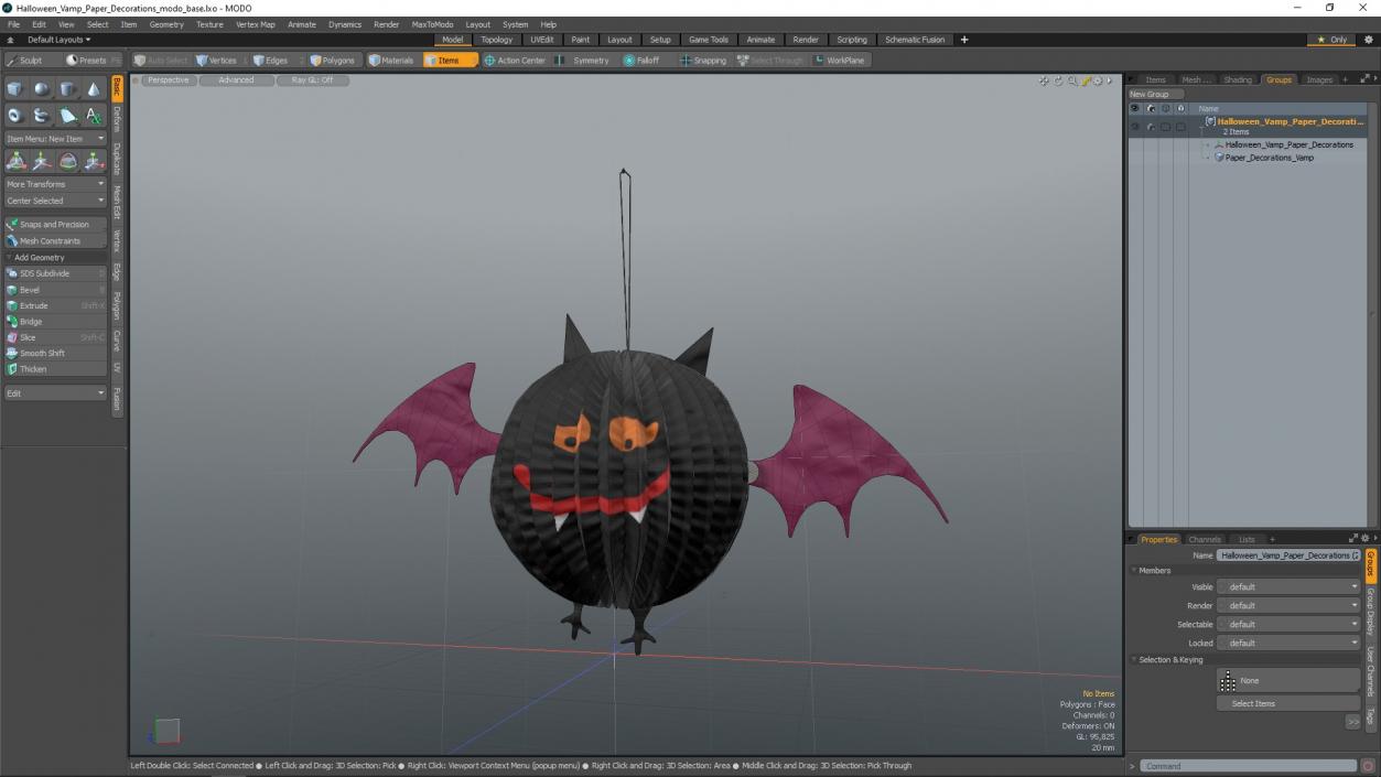 Halloween Vamp Paper Decorations 2 3D model