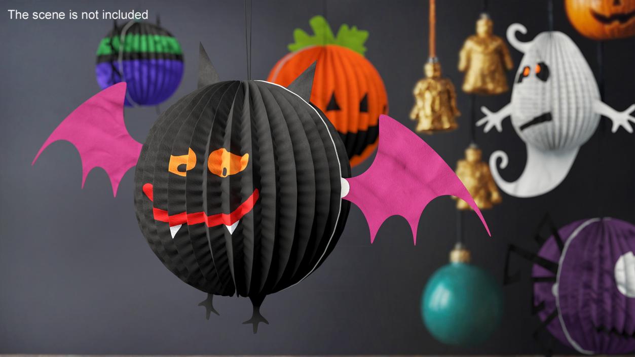 Halloween Vamp Paper Decorations 2 3D model