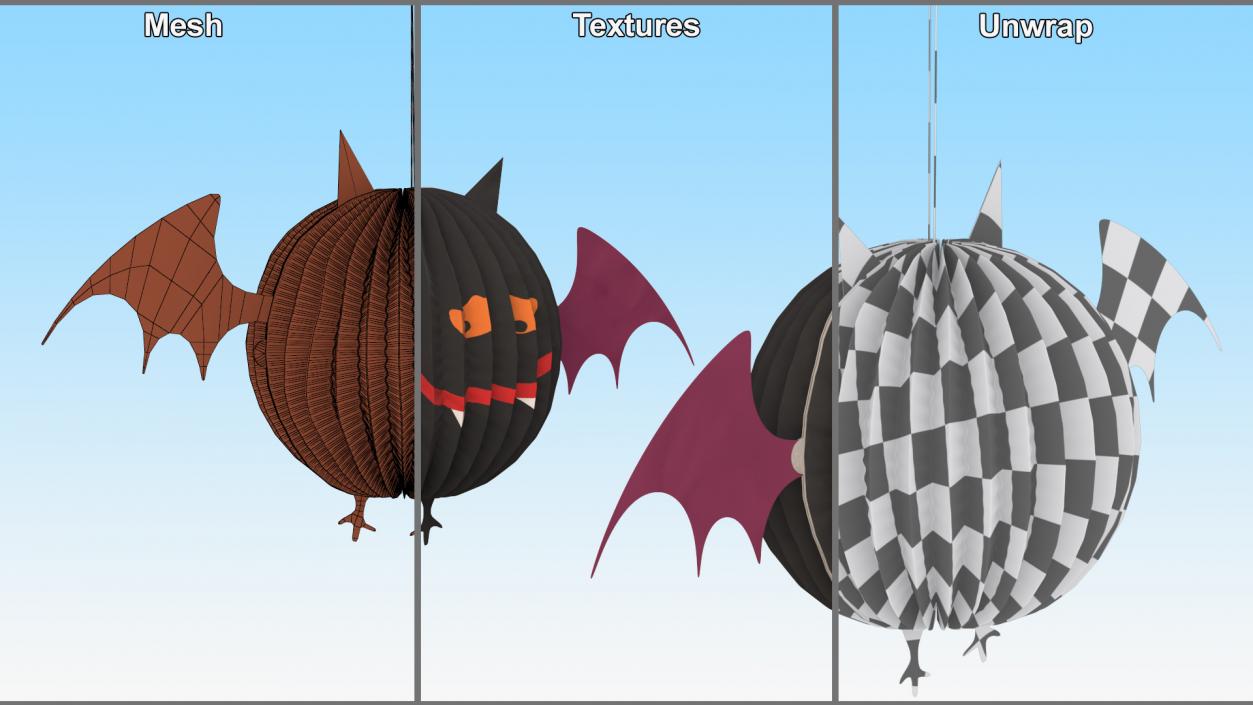 Halloween Vamp Paper Decorations 2 3D model