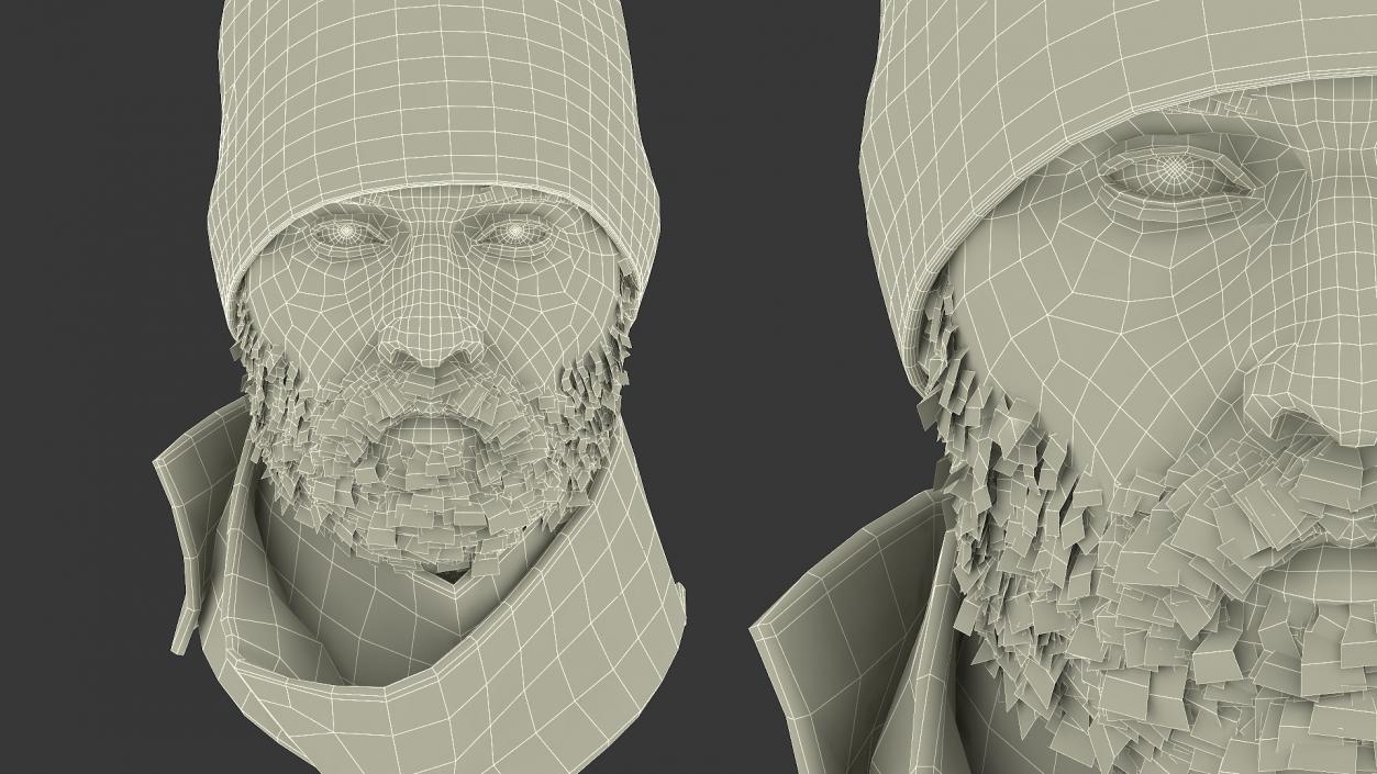 Homeless Man Head 3D