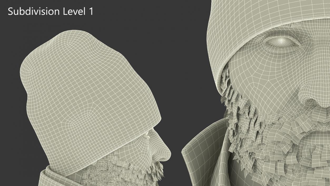 Homeless Man Head 3D