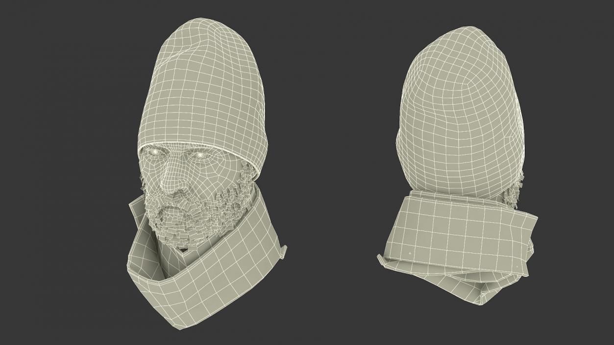 Homeless Man Head 3D