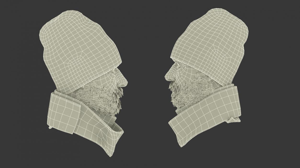 Homeless Man Head 3D