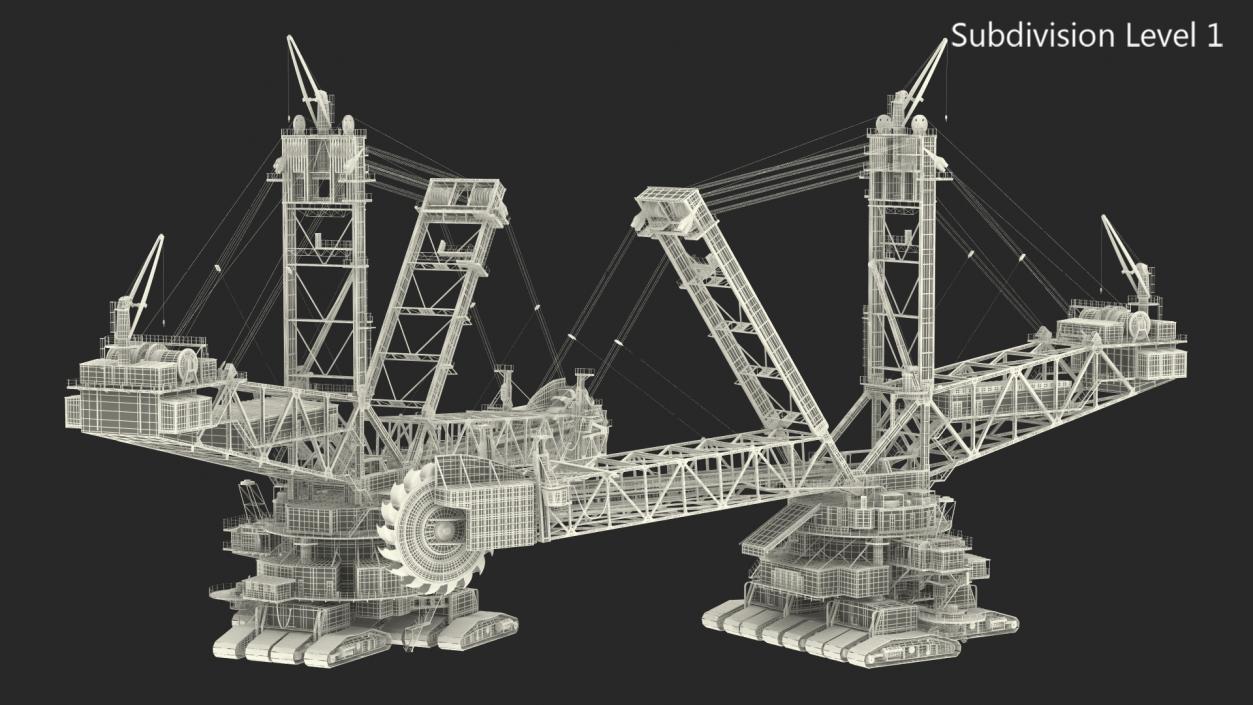 3D model Mining Multi Bucket Wheel Excavator