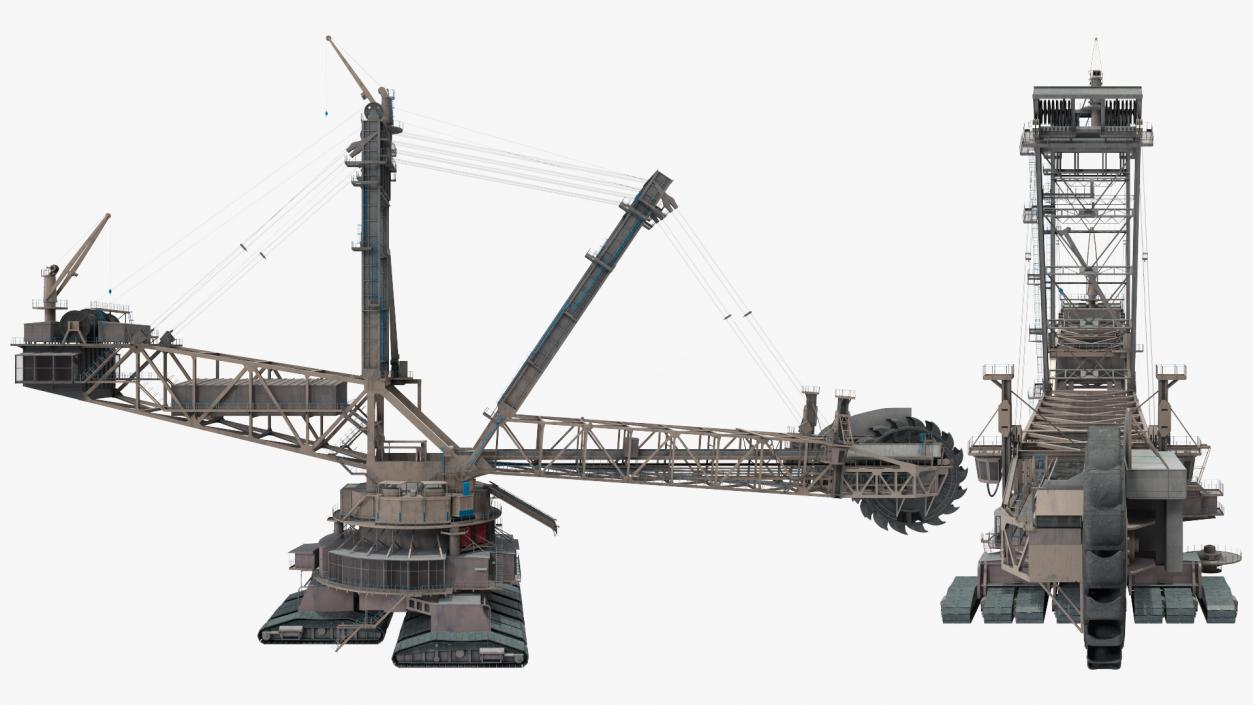 3D model Mining Multi Bucket Wheel Excavator