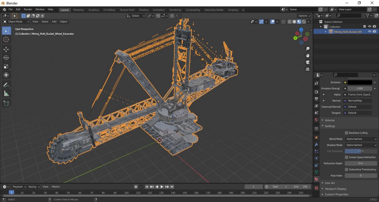 3D model Mining Multi Bucket Wheel Excavator