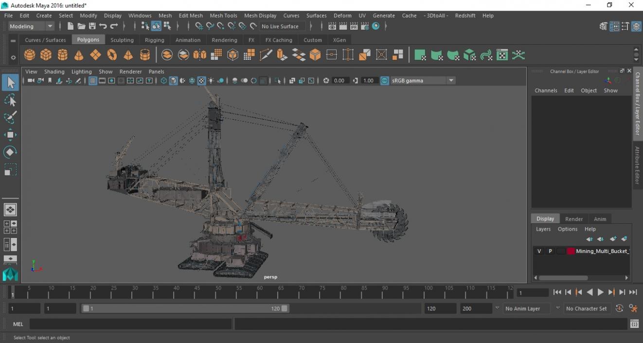 3D model Mining Multi Bucket Wheel Excavator