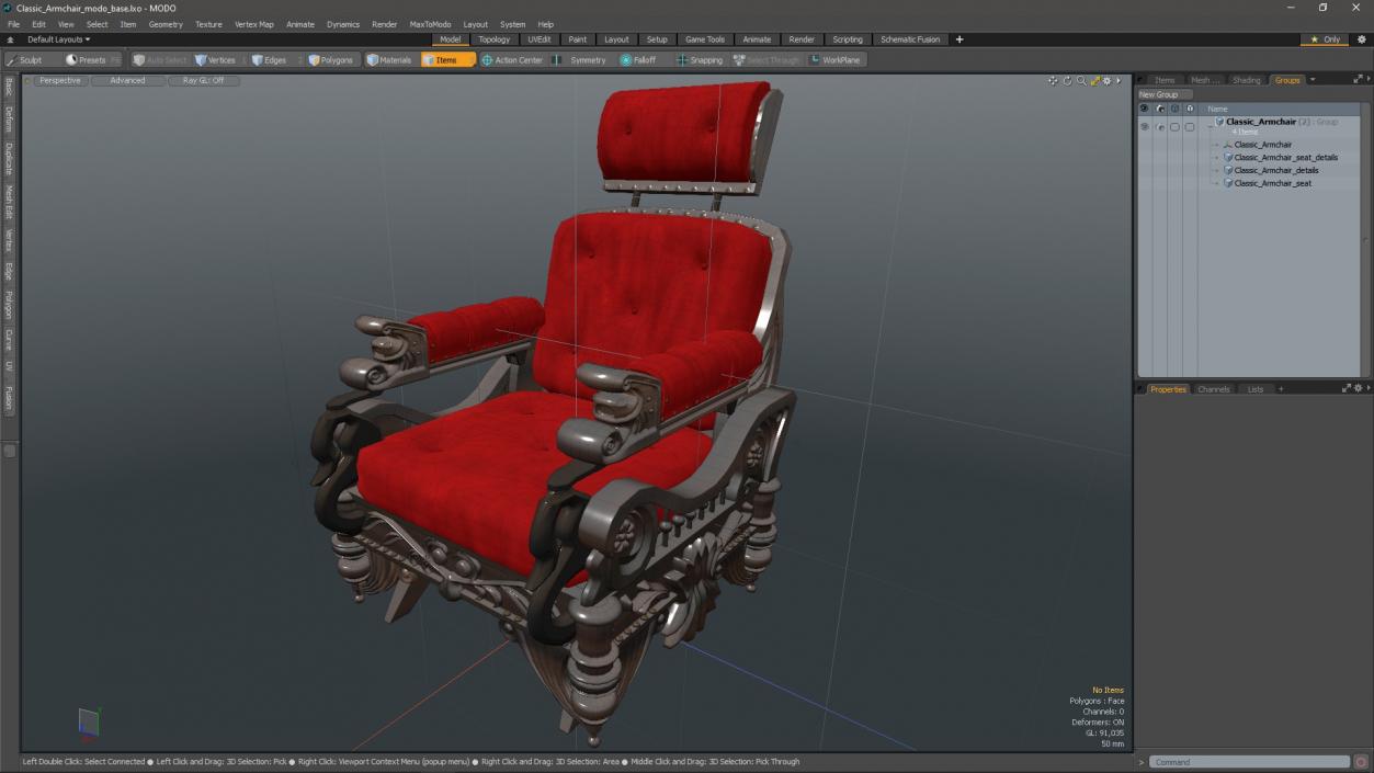 3D Classic Armchair 2 model