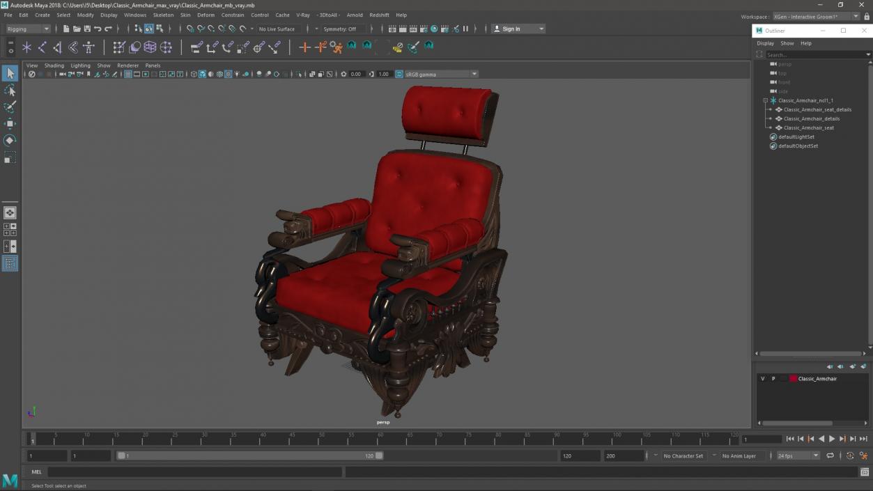 3D Classic Armchair 2 model