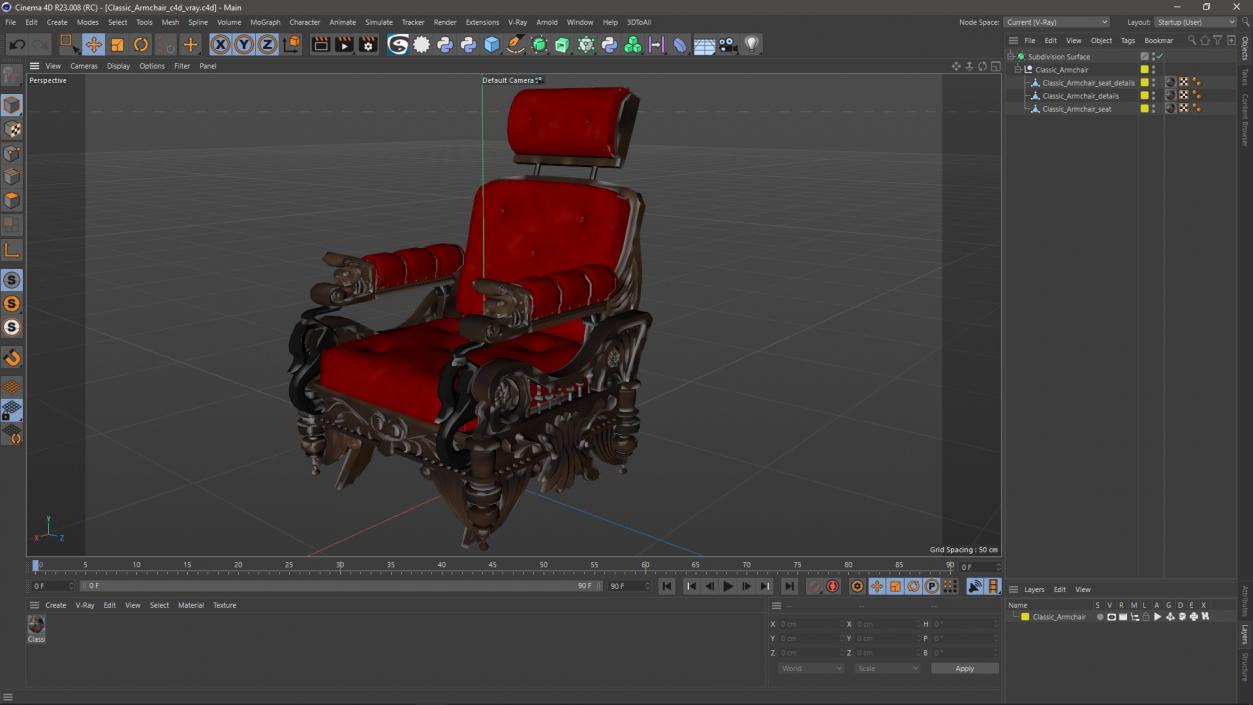 3D Classic Armchair 2 model