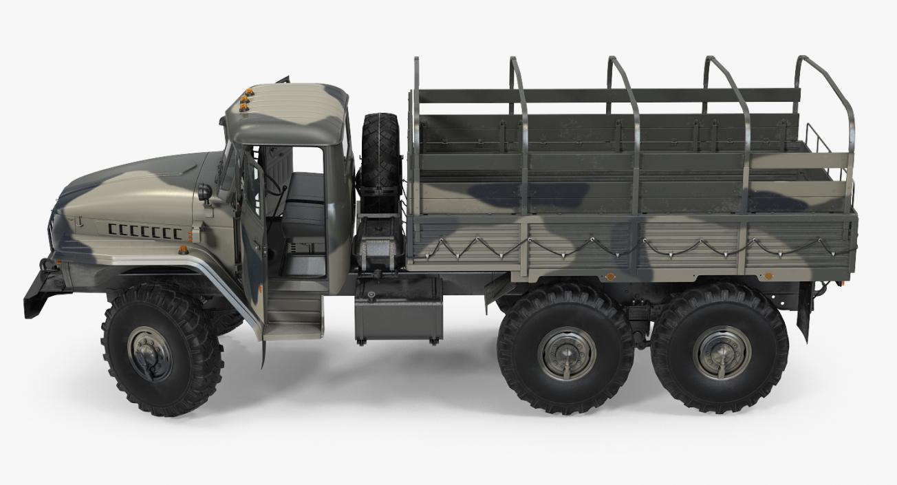 3D Military Truck URAL 4320 Rigged