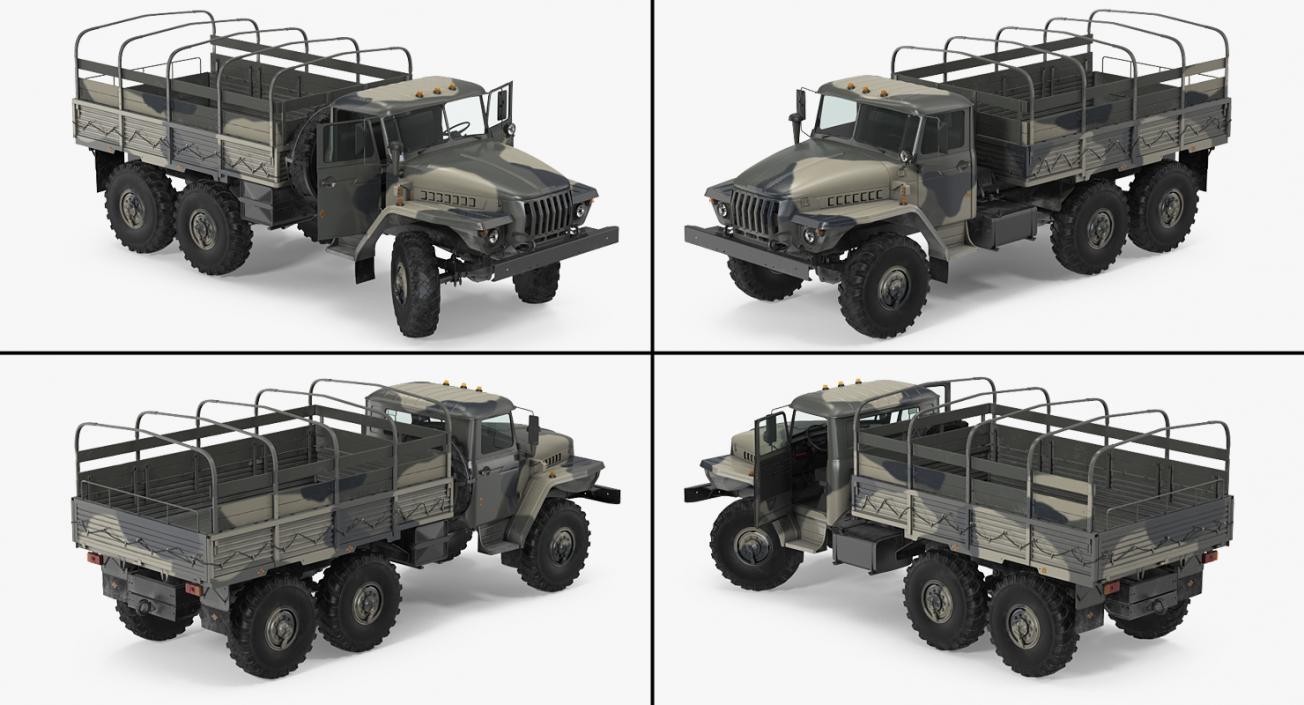 3D Military Truck URAL 4320 Rigged