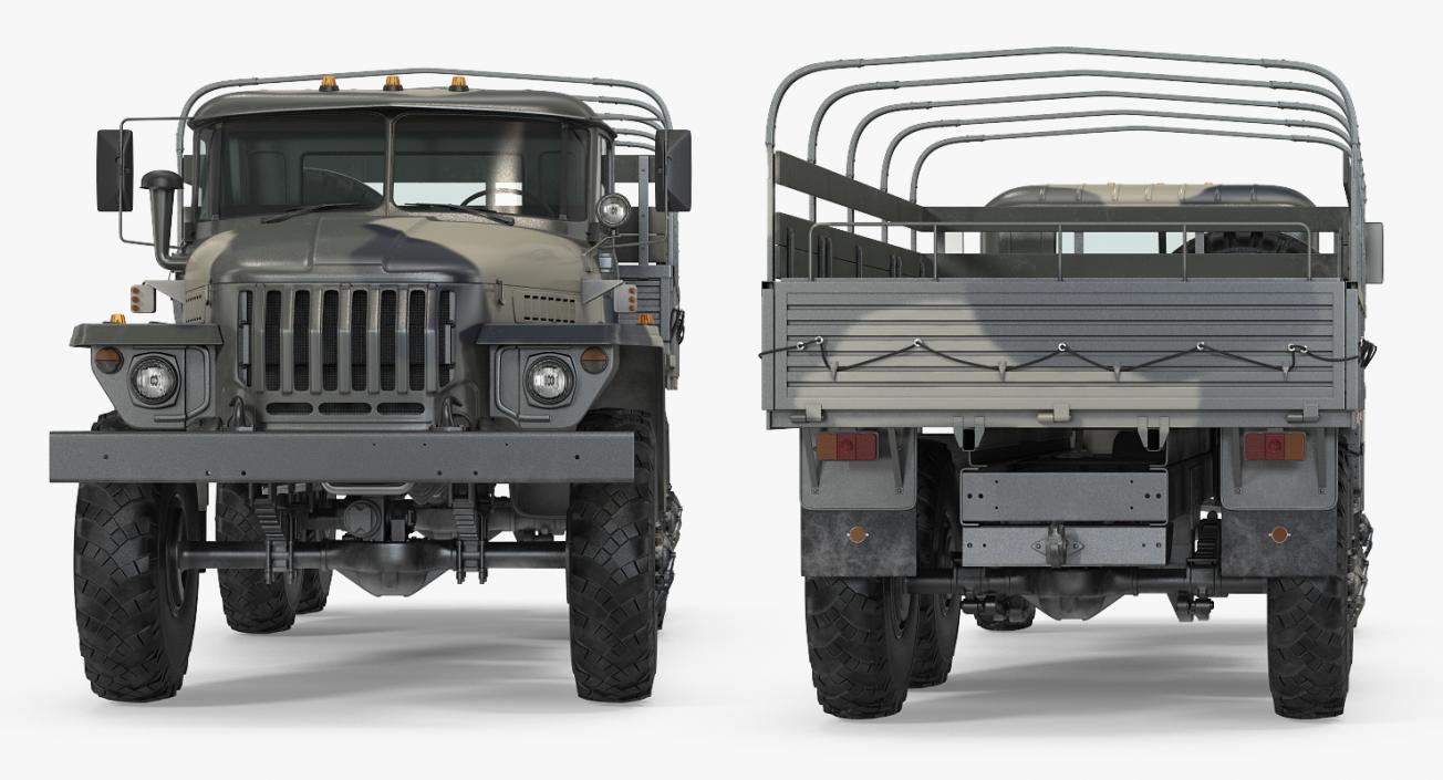 3D Military Truck URAL 4320 Rigged