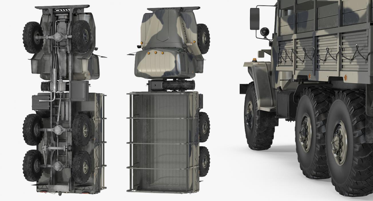 3D Military Truck URAL 4320 Rigged