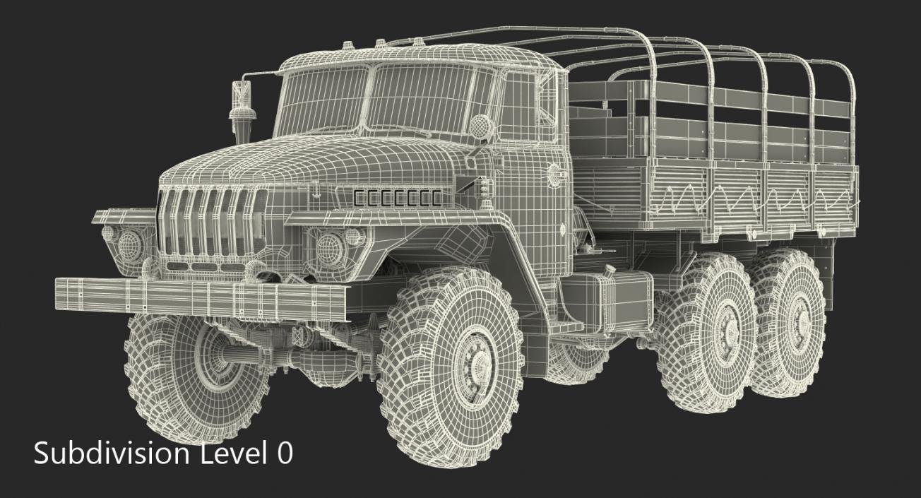 3D Military Truck URAL 4320 Rigged