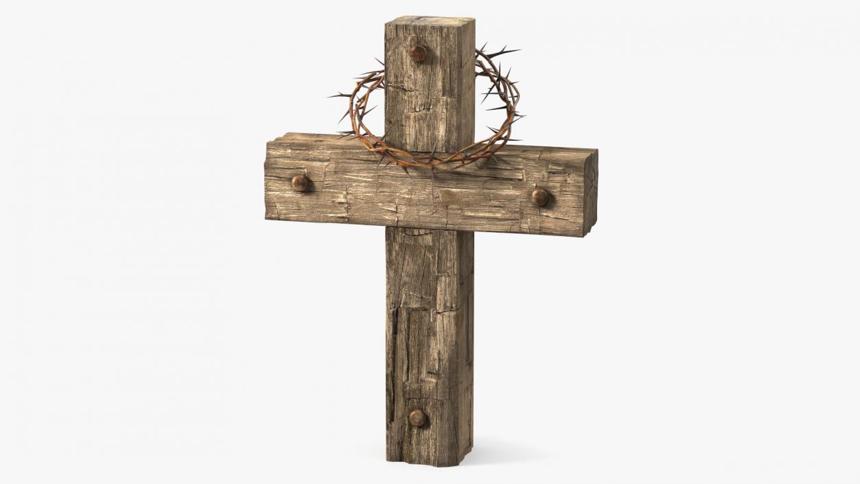 3D Cross with Crown of Thorns