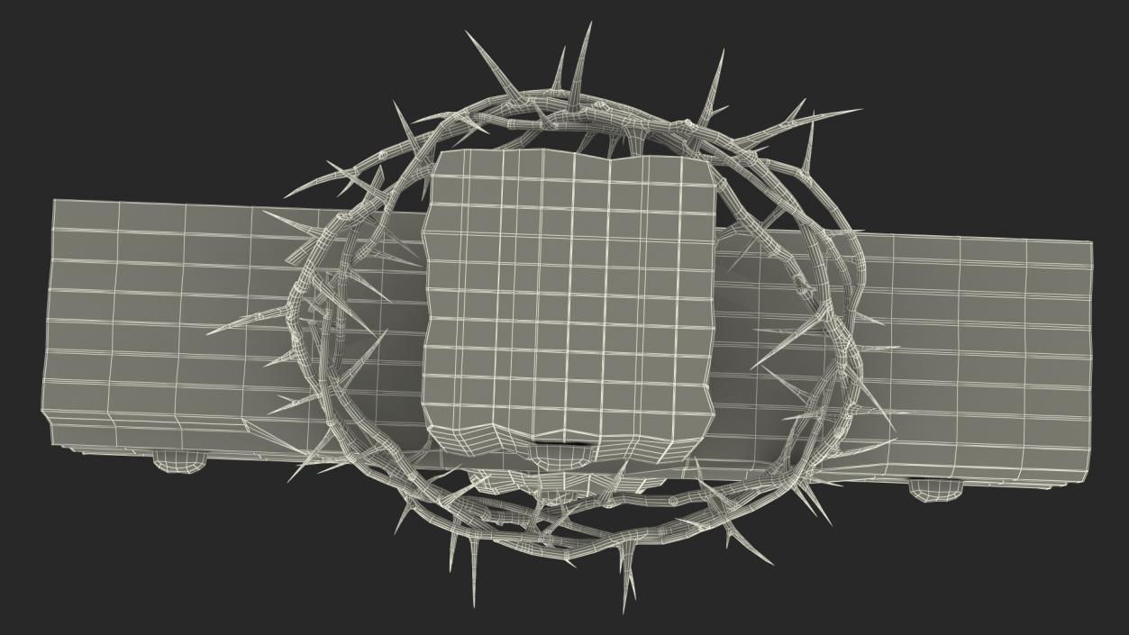 3D Cross with Crown of Thorns