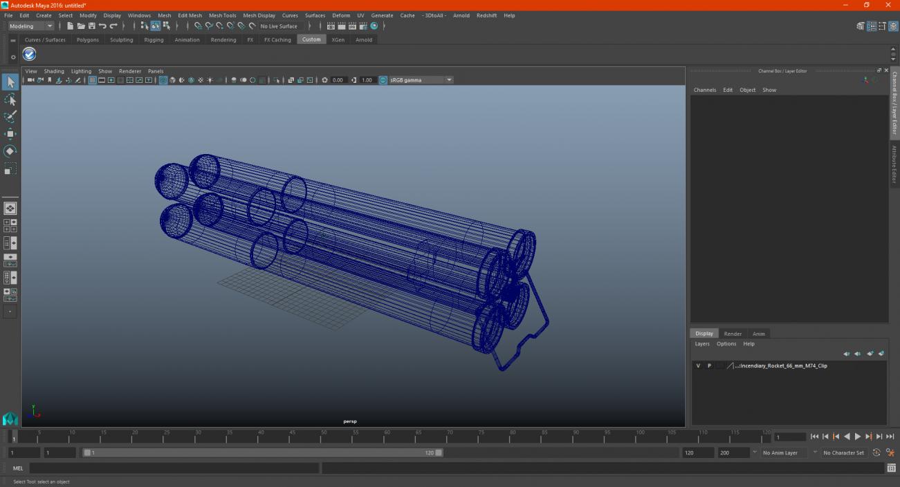 Incendiary Rocket 66 mm M74 Clip 3D