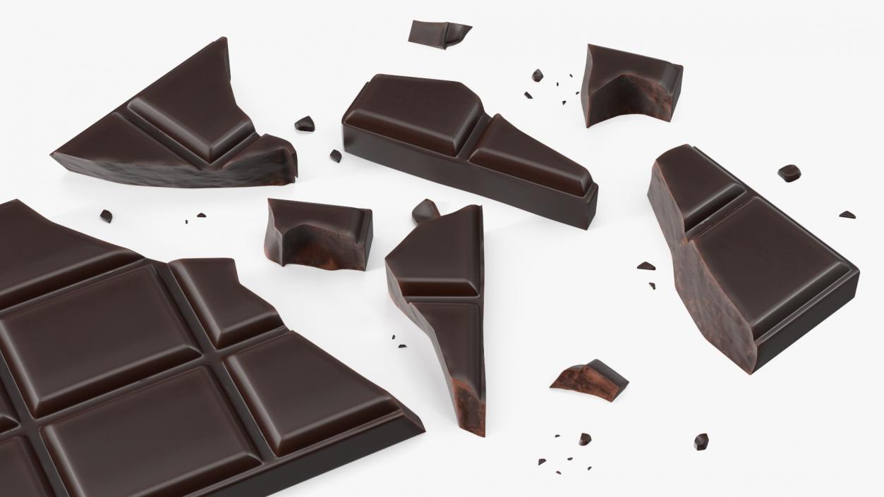 3D Crushed Dark Chocolate Bar