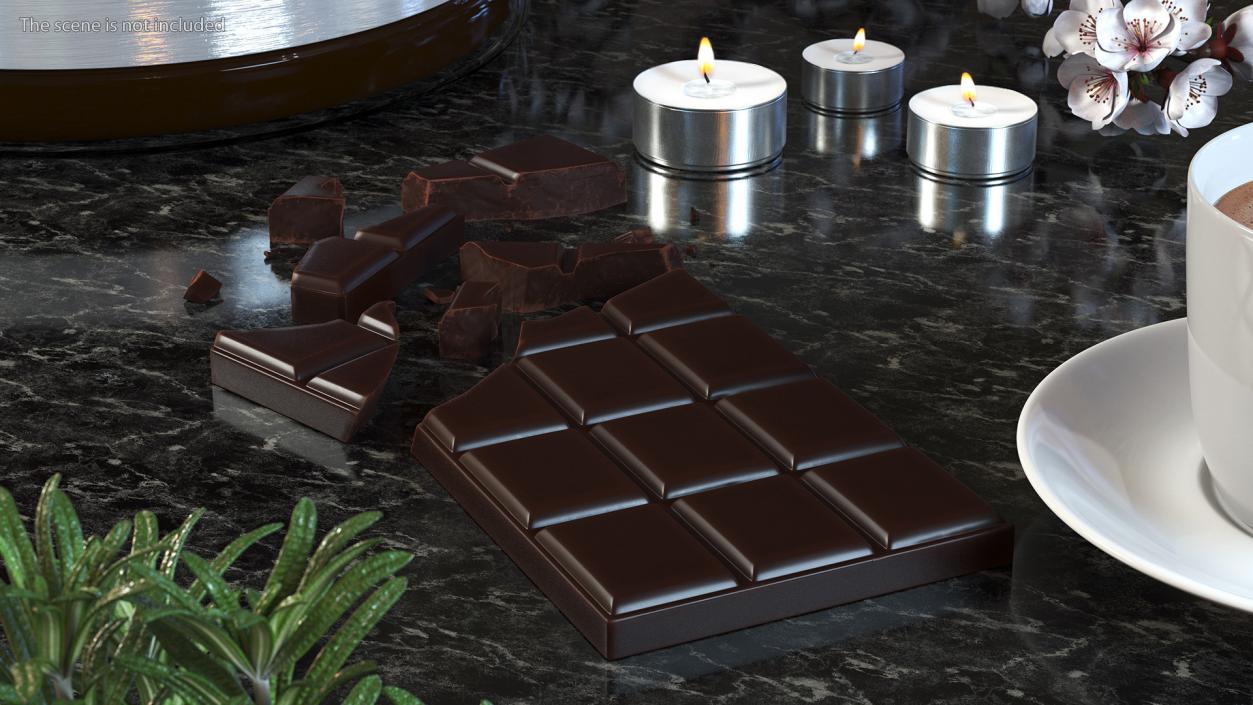 3D Crushed Dark Chocolate Bar