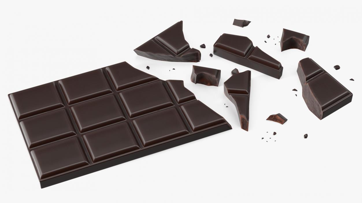 3D Crushed Dark Chocolate Bar