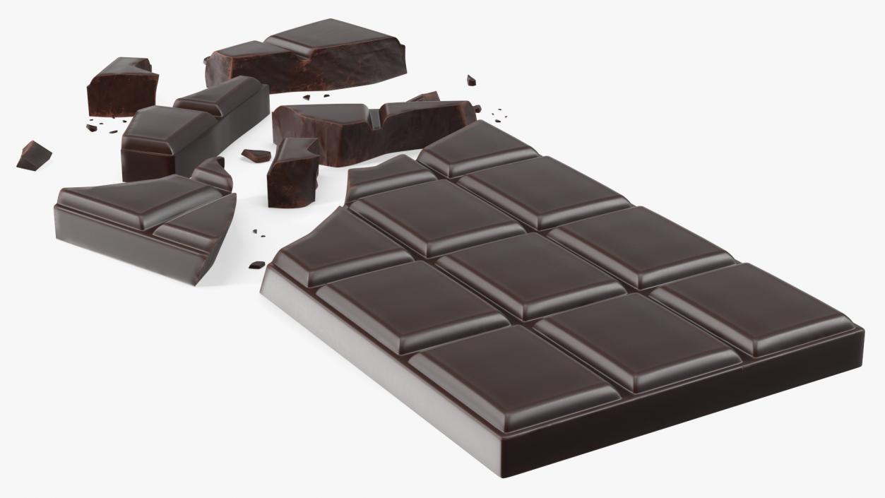 3D Crushed Dark Chocolate Bar