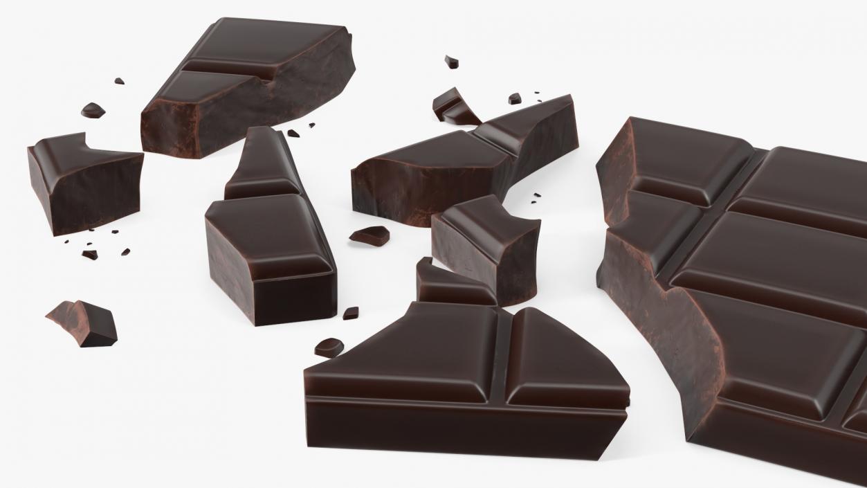 3D Crushed Dark Chocolate Bar