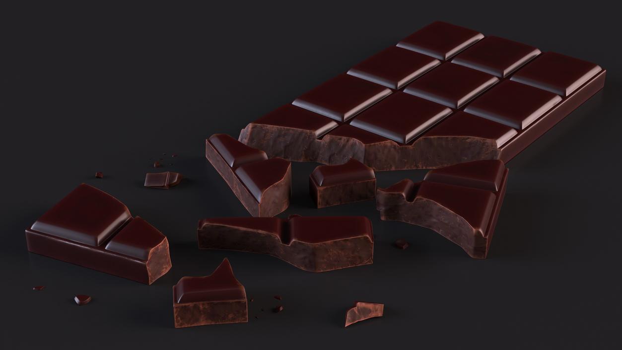 3D Crushed Dark Chocolate Bar