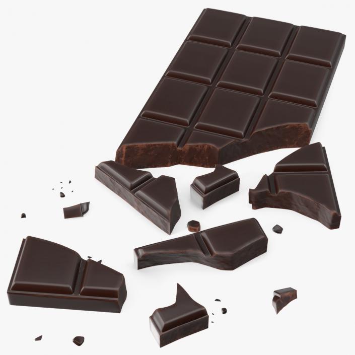 3D Crushed Dark Chocolate Bar