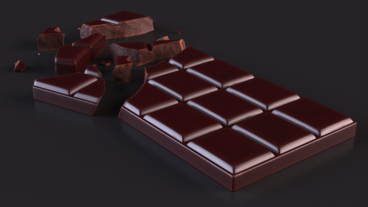 3D Crushed Dark Chocolate Bar