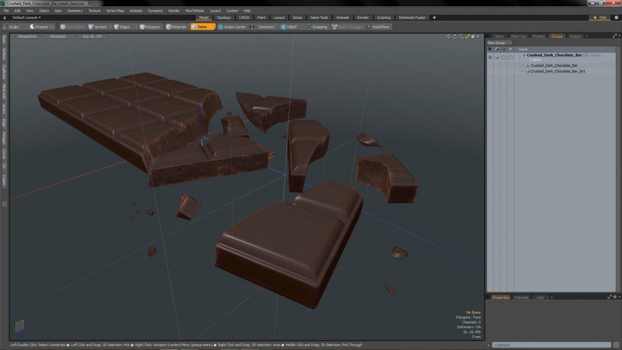 3D Crushed Dark Chocolate Bar