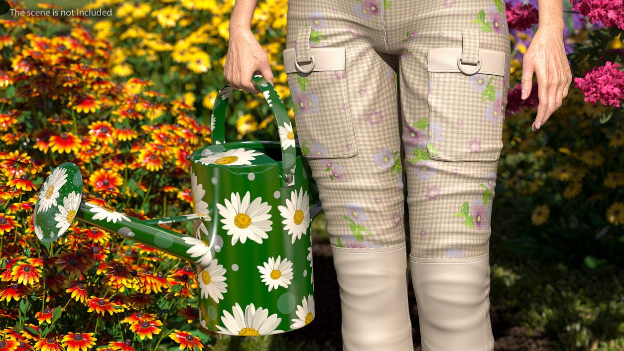 3D Rigged Gardening Lady with Greenhouse Collection model