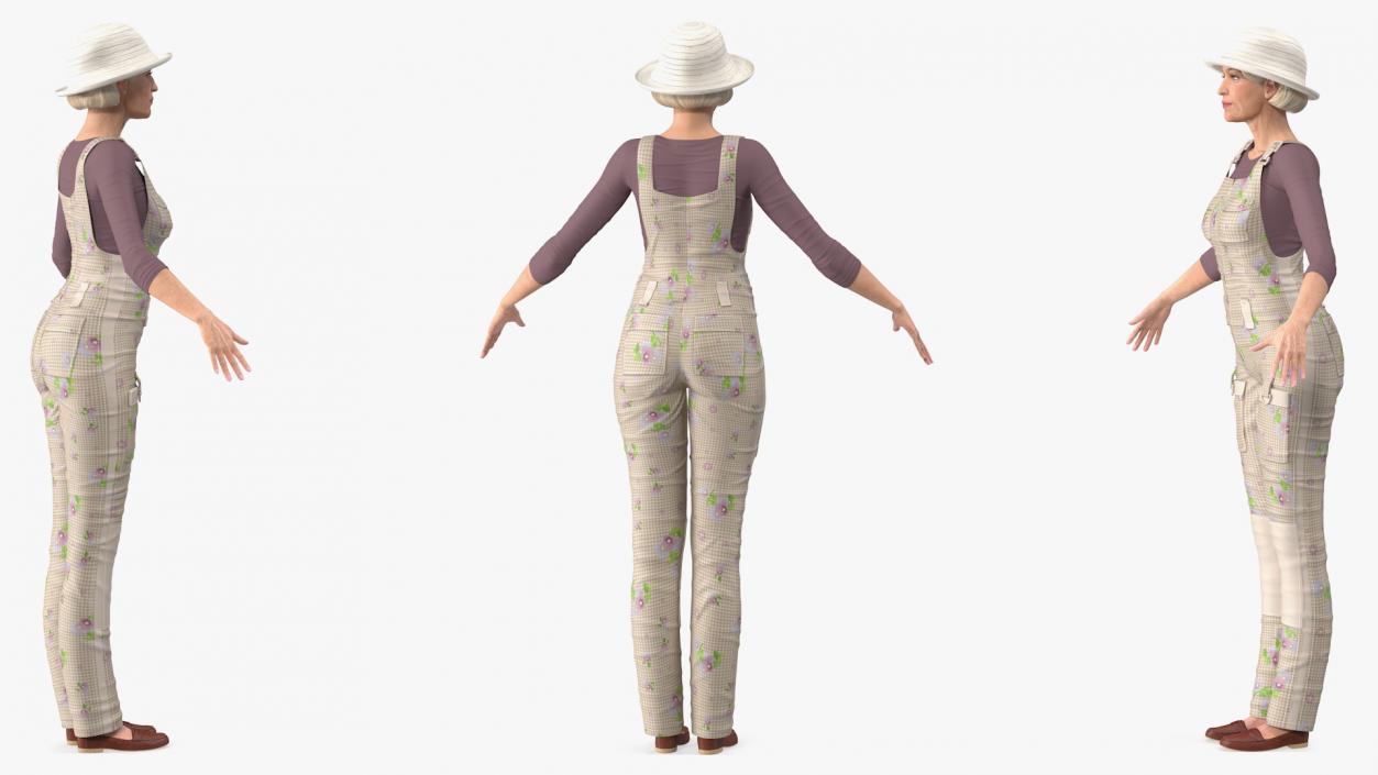 3D Rigged Gardening Lady with Greenhouse Collection model