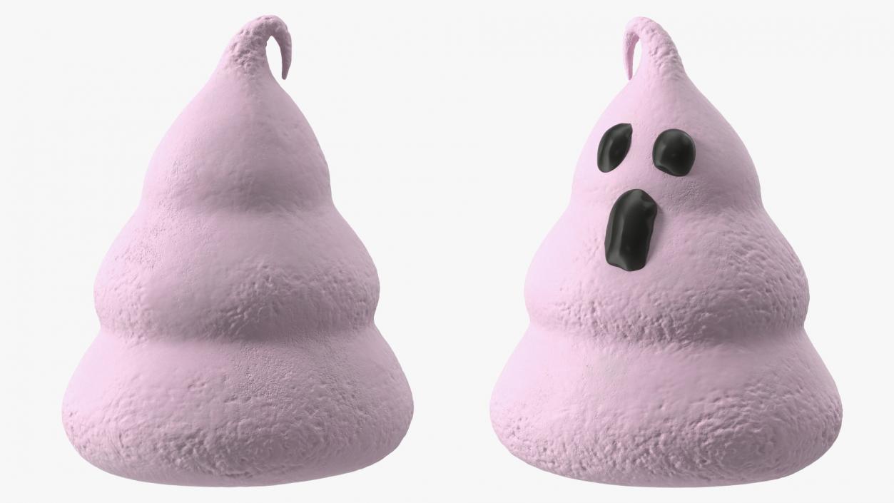 3D Meringue Ghost Cookie Pink