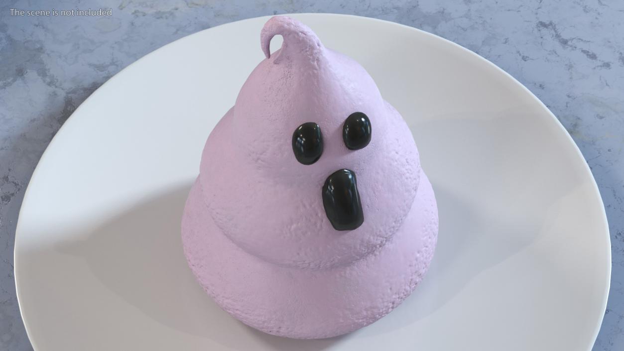 3D Meringue Ghost Cookie Pink