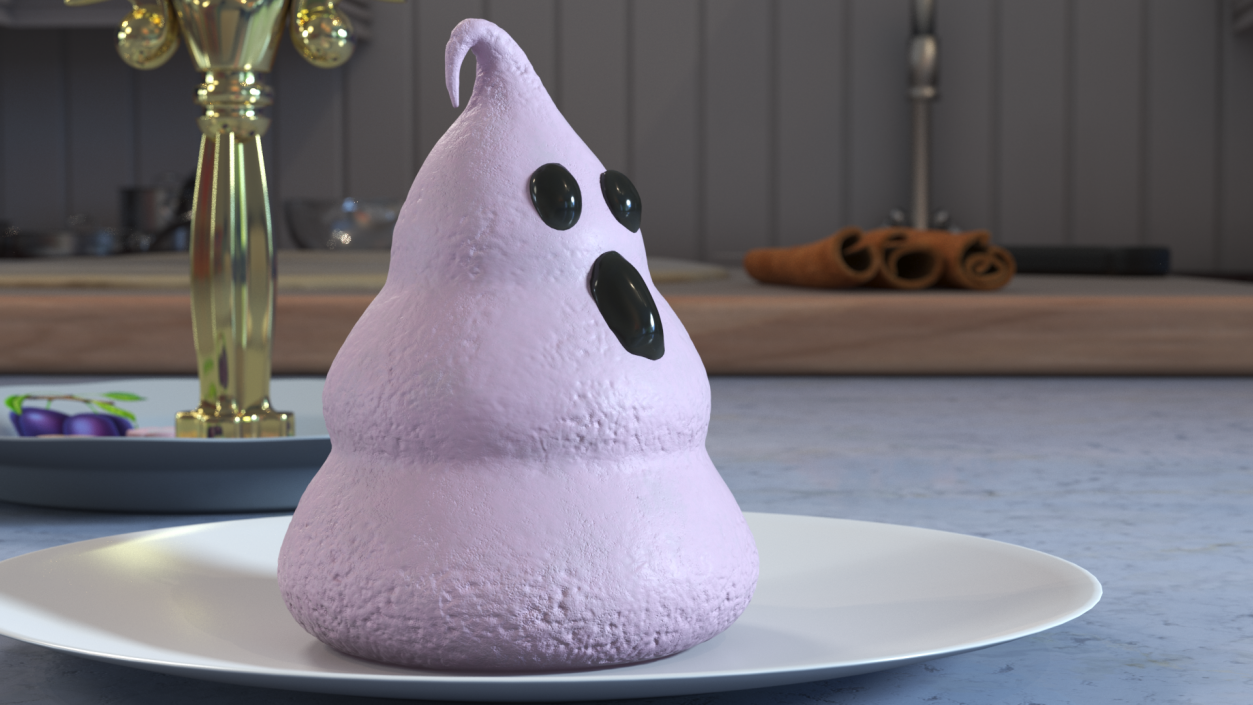 3D Meringue Ghost Cookie Pink