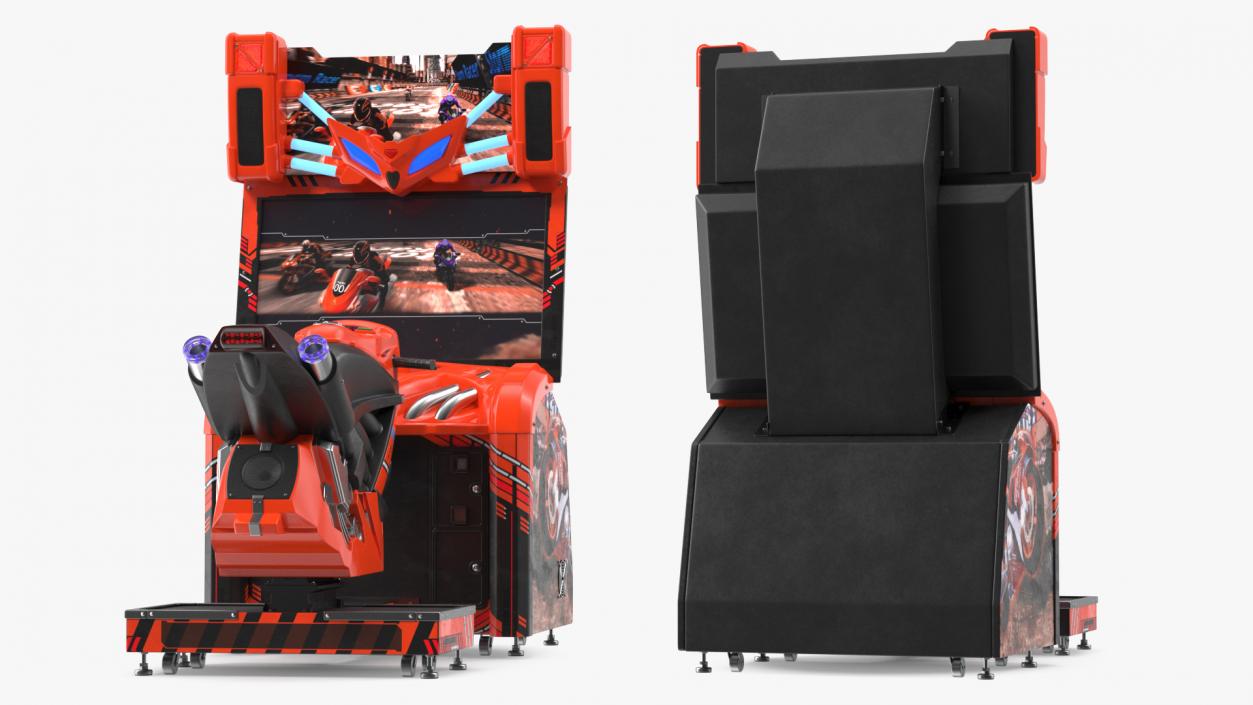 3D model Motorcycle Racing Arcade Machine ON