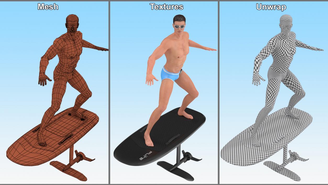 Man on Fliteboard 3D